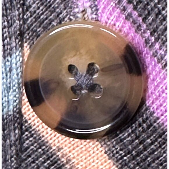 Joyspun Womens Cardigan Sweater Hacci Knit V Neck Stretch Rainbow Stripe Sz M - Picture 8 of 10